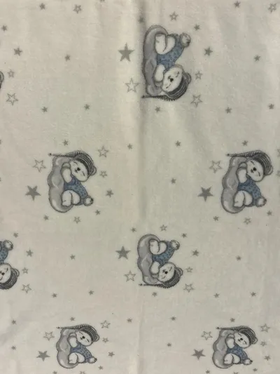 Babydecke Elefant Sterne OEKO-TEX Standard 100 Weiß Grau Blau Fleece