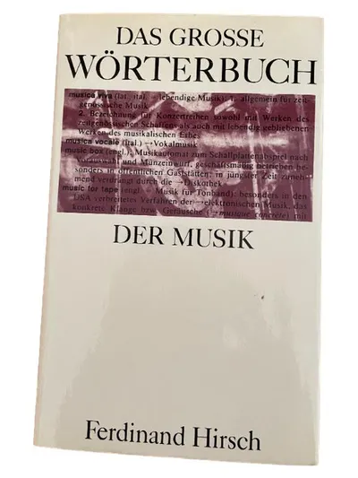 Das Grosse Wörterbuch der Musik Ferdinand Hirsch Musiklexikon