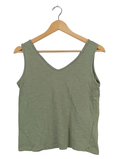 everme Damen Top Tanktop V-Ausschnitt Basic Grün Gr. 34/XS