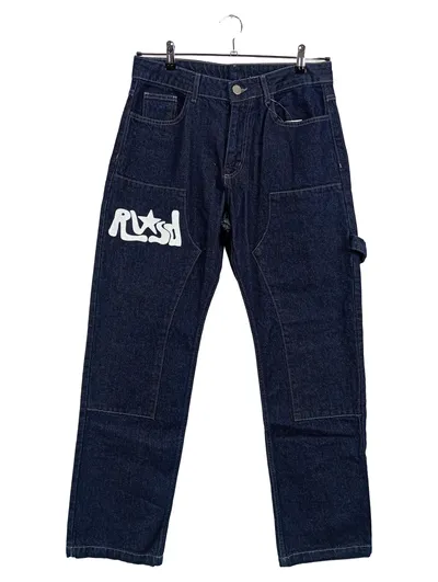 PLXSS Carpenter Jeans Herren L W33 Dunkelblau Arbeitshose Streetwear