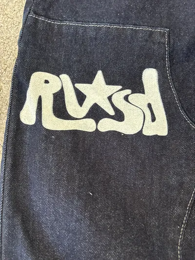 PLXSS Carpenter Jeans Herren L W33 Dunkelblau Arbeitshose Streetwear