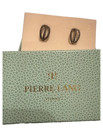 Pierre Lang Ohrstecker Damen Elegant Grau Strass Metall Schmuck