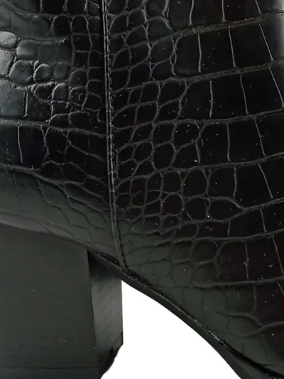 Kayla Damen Stiefelette Gr. 39 Schwarz Kroko-Optik Elegant