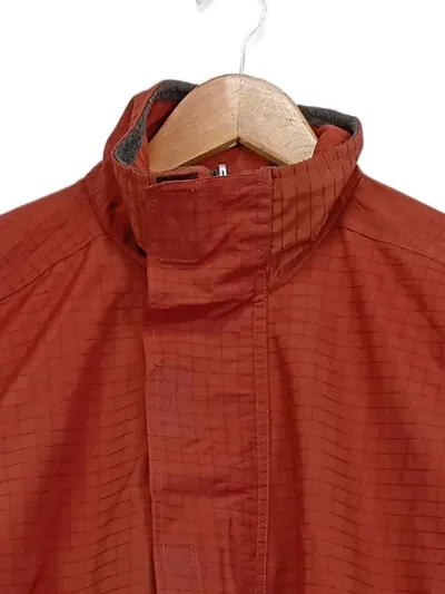 Le Frog Leichte Jacke Herren Rot Outdoor Strukturmuster Gr. 50/L Polyester