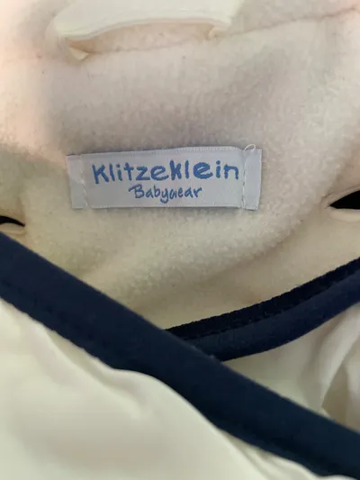 Klitzeklein Baby Schlafsack 72cm Weiß Wattiert Fleece gefüttert