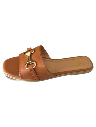 CINK-ME Damen Pantoletten Kayla Gr. 39 Braun Casual Sommer