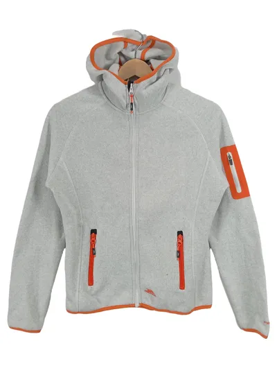 Trespass Damen Fleecejacke Kapuze Grau Melange Gr. S 38 Outdoor Herbst Winter