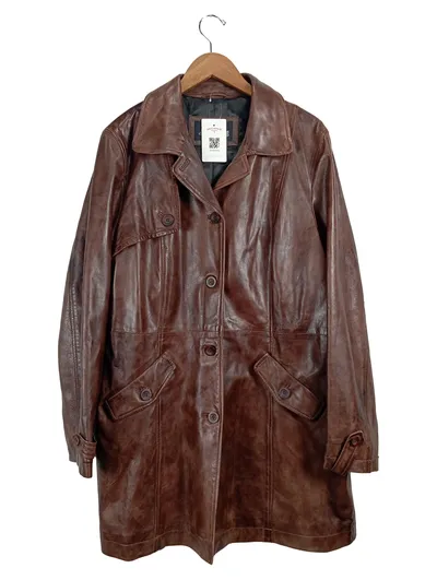 J'aime La Vie Lederjacke Damen Gr. 48/4XL Braun Klassisch
