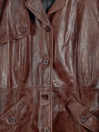 J'aime La Vie Lederjacke Damen Gr. 48/4XL Braun Klassisch