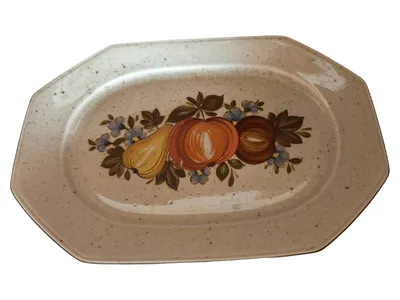 Winterling Servierplatte Vintage Porzellan Mehrfarbig Fruchtmotiv Teller Platte
