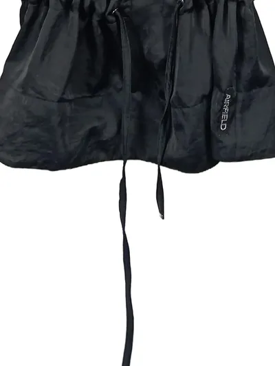 Airfield Damen Seidenbluse Elegant Raffungen 3/4 Arm Schwarz Gr. 38