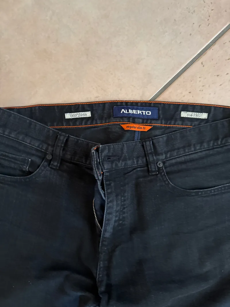 ALBERTO Herren Jeans Regular Fit Grau W24/L32 2