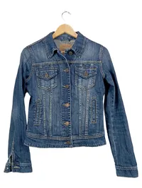 Fishbone Jeansjacke Damen Gr. 38/M Blau Casual Denim Jacke 1