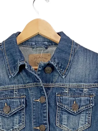 Fishbone Jeansjacke Damen Gr. 38/M Blau Casual Denim Jacke