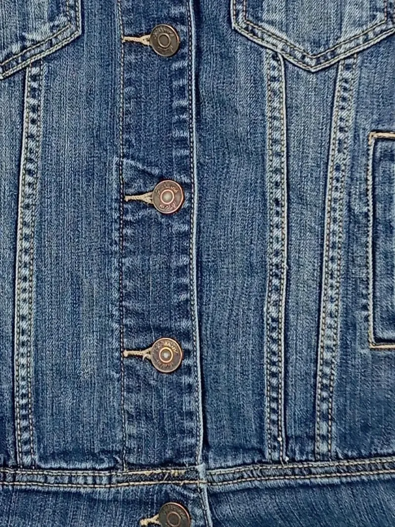 Fishbone Jeansjacke Damen Gr. 38/M Blau Casual Denim Jacke 4