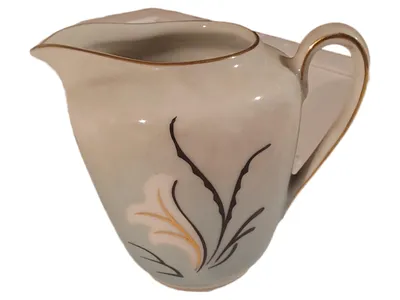 Leuchtenburg Milchkännchen Porzellan Vintage Handgemalt Gold Dekor