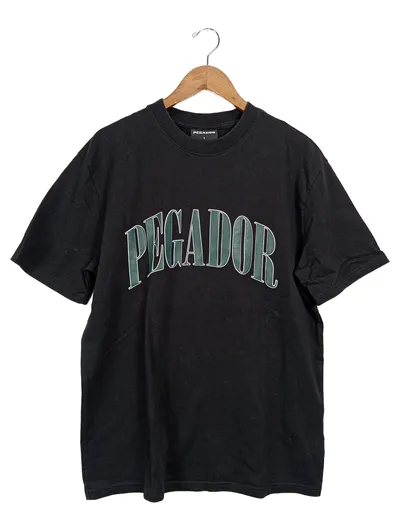 PEGADOR Herren T-Shirt Schwarz Gr. 46/S Streetwear Logo Print