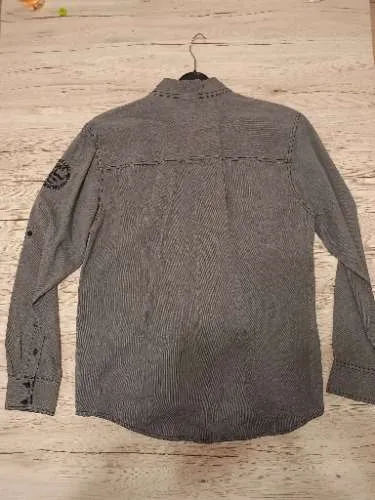 Redwood Herren Freizeithemd Langarm Gr. L Grau Baumwolle Casual