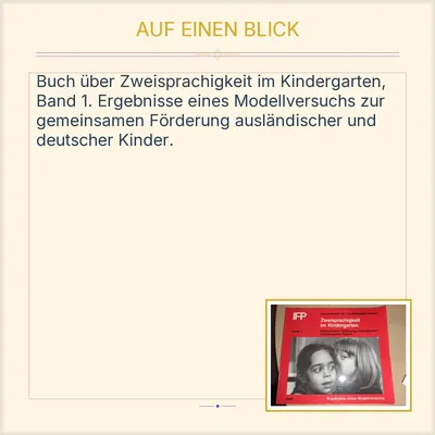 Zweisprachigkeit im Kindergarten Band 1 IFP Auer Frühpädagogik