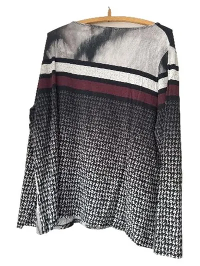 Betty Barclay Damen Langarmshirt Gr. 48 Grau Paisley Dreams Happen