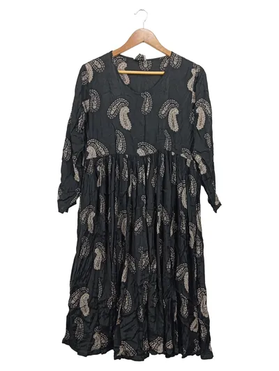 Masai Damen Kleid Gr. S Schwarz Paisley Viskose Bohemian Tunika