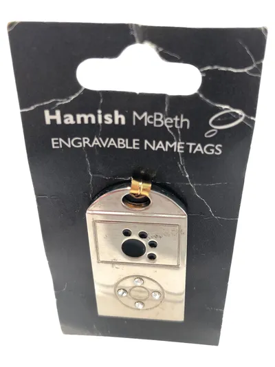 Hamish McBeth Kettenanhänger Haustier Namensschild Pfotenabdruck Silber