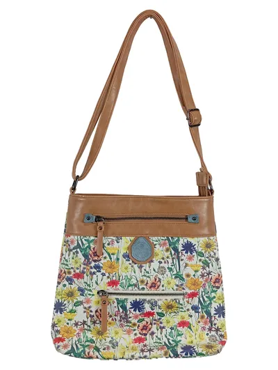 Rieker Damen Umhängetasche Mehrfarbig Blumenmuster Kunststoff Farbenfroh