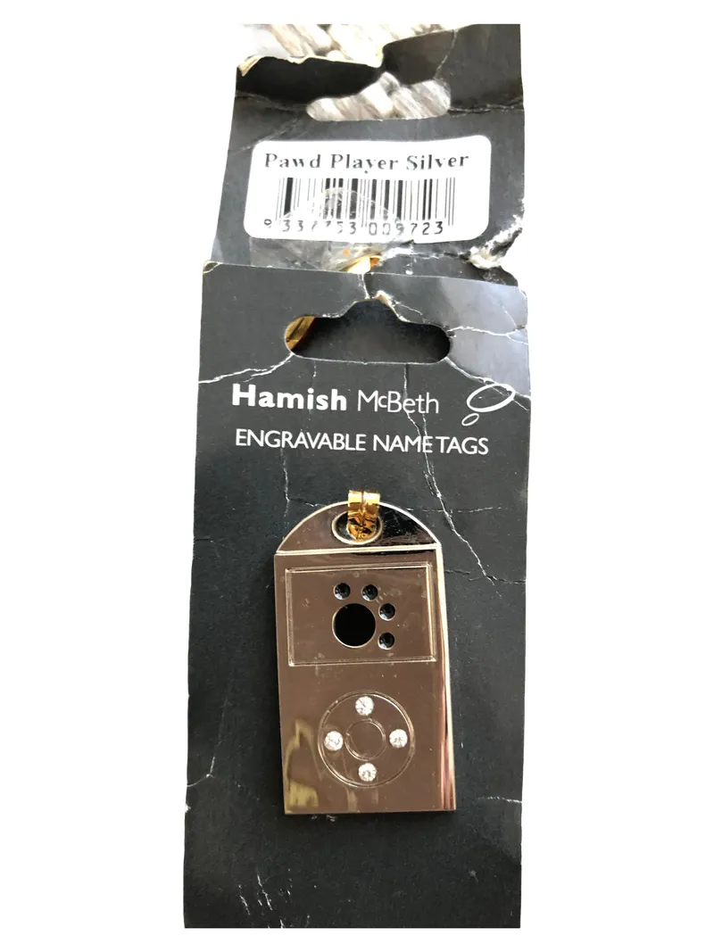 Hamish McBeth Pawd Player Hundemarke Anhänger Silber Gravierbar Hund Katze 1