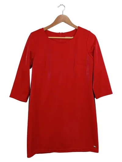 Angelle Milan Damen Festliches Samtkleid Rot Gestreift Gr. L Elegant