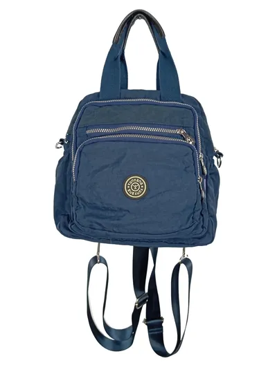 Yun Yang Damen Rucksack Blau Nylon Tasche 26x27cm Praktisch