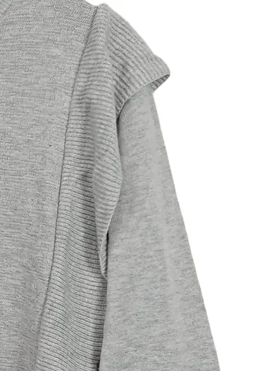 Soyaconcept Damen Pullover Grau Gr. 40/L Rüschen Langarm