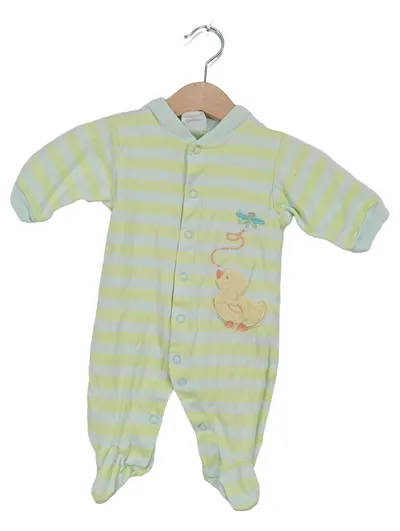 Carter's Baby Body Strampler Gr. 50 Mehrfarbig Gestreift Ente Stickerei