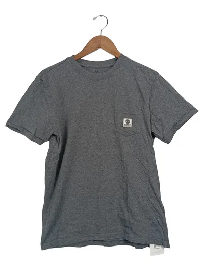 Element T-Shirt Herren Grau Gr. 46/S Casual Logo Print Baumwolle