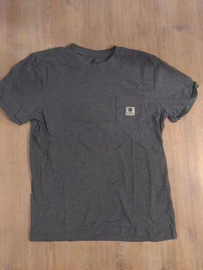 Element T-Shirt Herren Grau Gr. 46/S Casual Logo Print Baumwolle