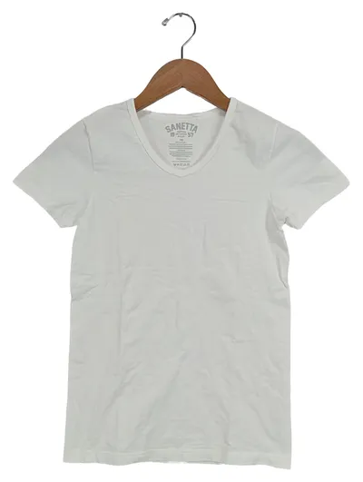 Sanetta T-Shirt Kinder Gr. 152 Weiß V-Ausschnitt Basic Baumwolle