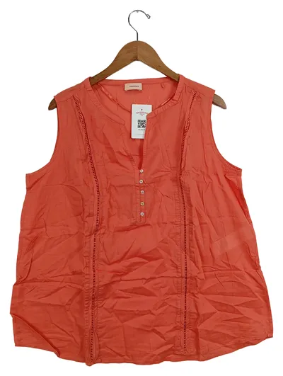 Triangle Damen Bluse Shirt Orange Gr. 48 Casual Baumwolle Ärmellos