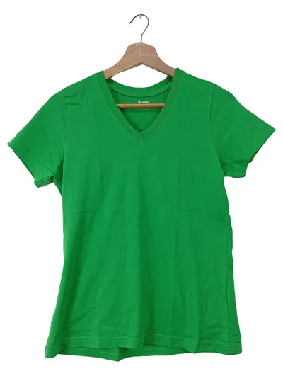 JAKO Damen T-Shirt V-Ausschnitt Gr. 38 M Grün Sportlich