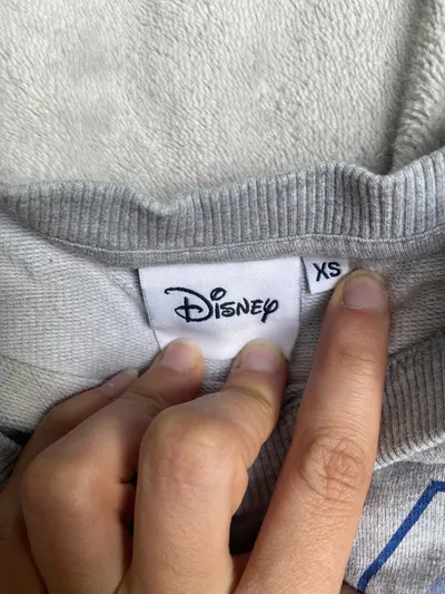 Disney Minnie Maus Pullover Damen Gr. XS Grau Cropped Sweatshirt