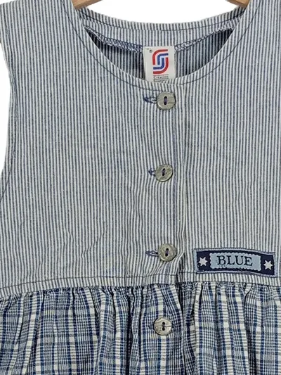 Création Stummer Kleid Mädchen Gr. 104 Casual Mehrfarbig Gestreift Kariert