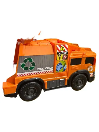 Dickie Toys Müllwagen Orange Recycling LKW 30cm mit Licht & Sound