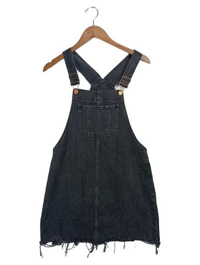 River Island Damen Jeans Latzkleid Schwarz Gr. 34/XS Casual