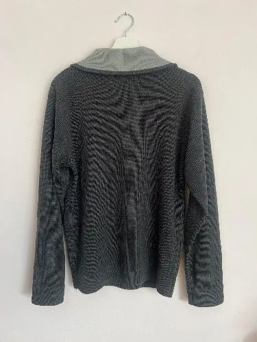 STONEKIT Herren Pullover Grau Gr. 48/M mit Reißverschluss Casual Strick