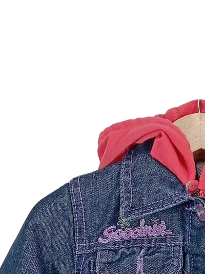 Hello Baby Mädchen Jeansjacke Kapuze Stickerei Pailletten Blau Gr. 110