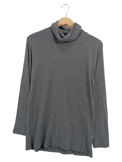 CANDA Damen Langarmshirt Rollkragen Grau Gr. 38/M Basic