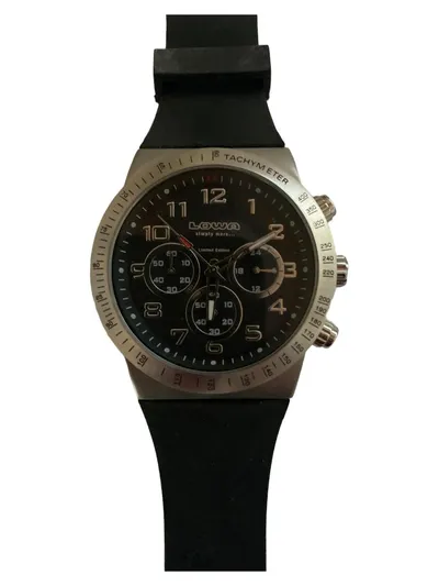 LOWA Herren Chronograph Armbanduhr Limited Edition Schwarz Edelstahl