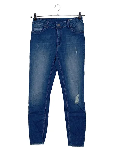 ONLY Destroyed Jeans Damen Gr. L/40 Blau Skinny Stretch Denim