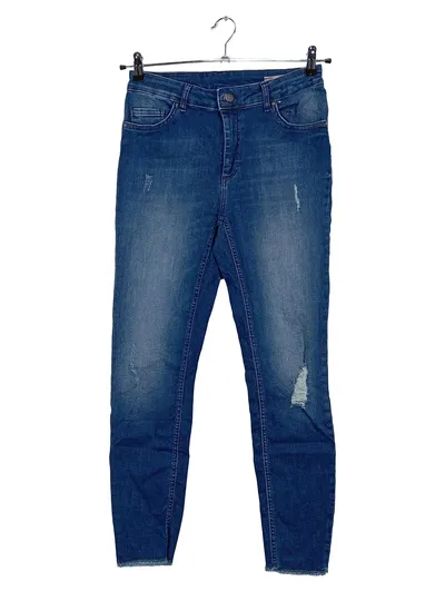 ONLY Destroyed Jeans Damen Gr. L/40 Blau Skinny Stretch Denim