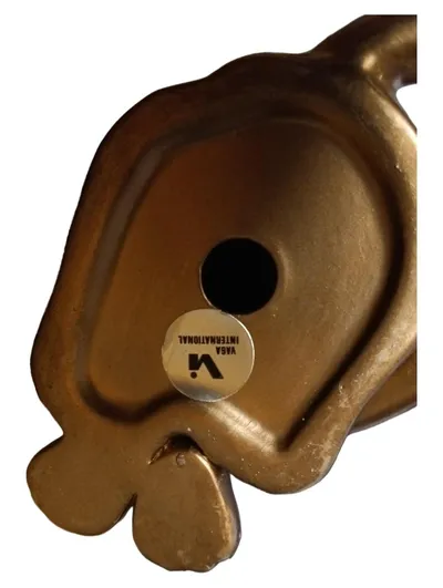 VAGA International Katze Dekofigur Gold Messing Elegant Vintage