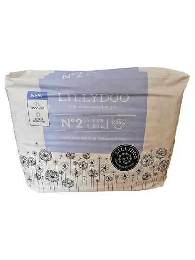 LILLYDOO Windeln Größe 2 Baby Windel Weiß Florales Muster 4-8kg