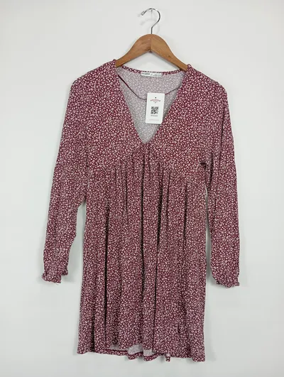 Pull&Bear Damen Freizeitkleid Blumenmuster Mehrfarbig Gr. 36/S